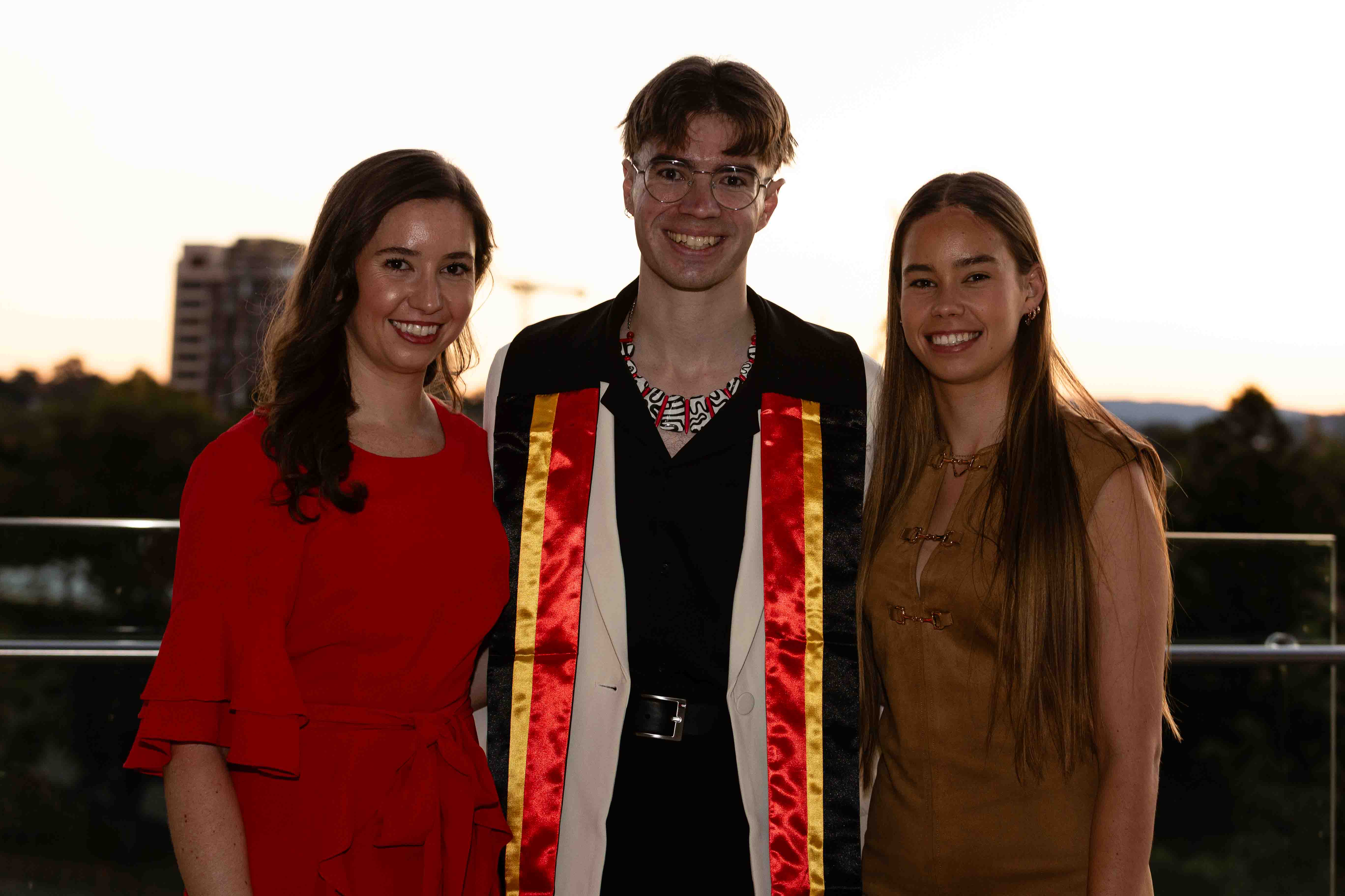 Mununjali, Kombumerri and Rotuman descendant and Student Speaker, Callagan Williams with family at July 2026 Sashing Ceremony