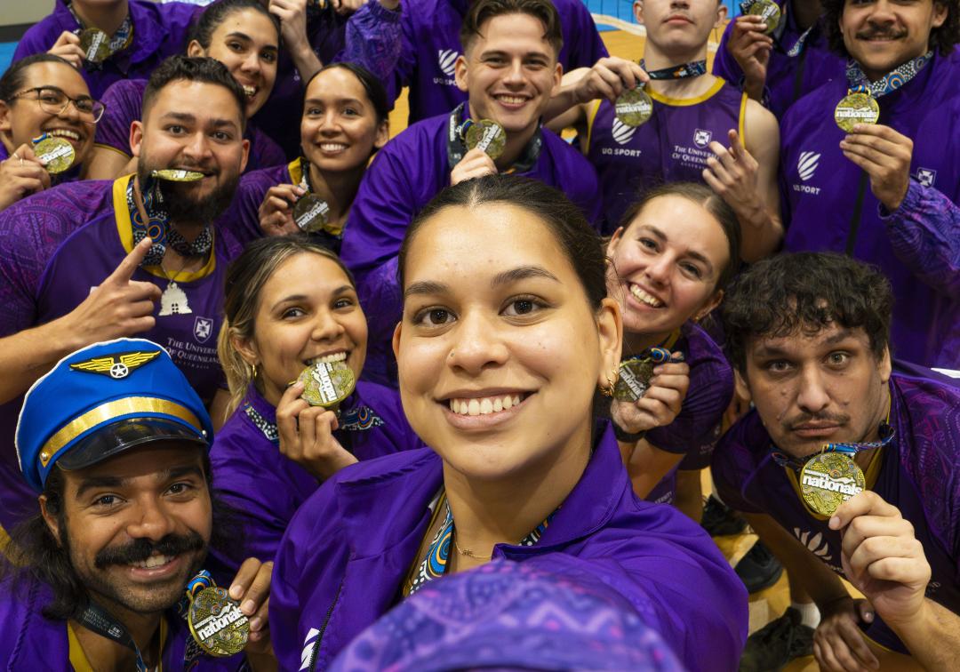 Selfie of UQ volleyball champions