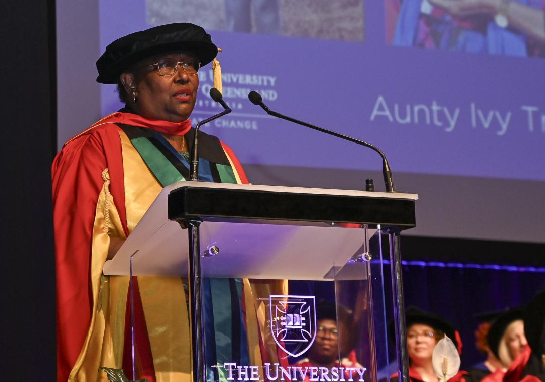 Aunty Ivy presenting speech