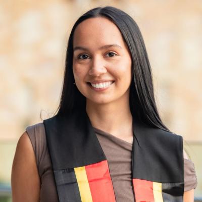 Shanara Body in her Aboriginal Sash