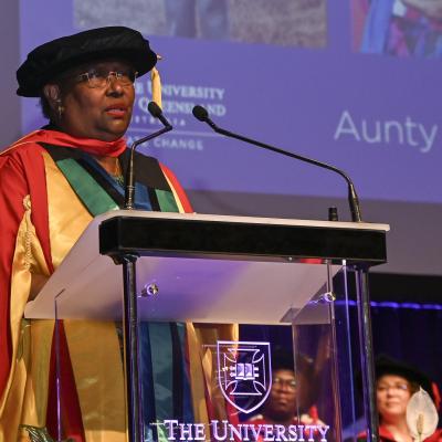 Aunty Ivy presenting speech