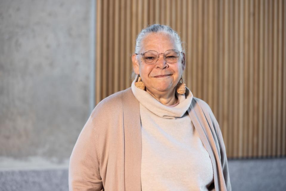 Aunty Jacqui, a graduate at the 2025 Aboriginal and Torres Strait Islander Sashing Ceremony