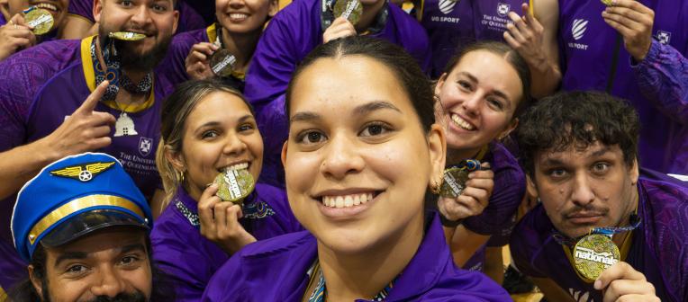 Selfie of UQ volleyball champions