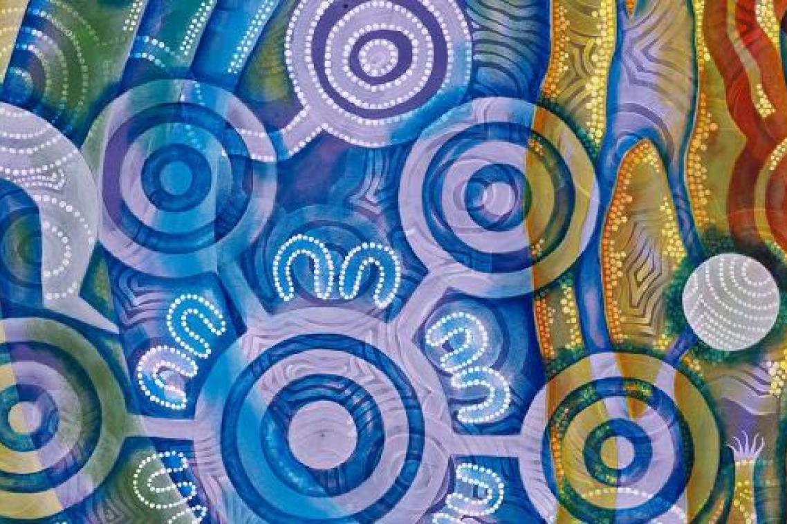 Artwork: 'Consolidate’ by proud Kalkadoon artist Sid Domic.